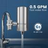 imageAlkaline Waterdrop Water Filter for Sink Faucet Filter Life Reminder 320 Gallon Tap Water Filter for Kitchen Sink NSF Certified Reduces Chlorine Faucet Mount Water Filtration System 1 FilterStainless Steel