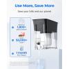 imageWaterdrop 35Cup Slim Water Filter Dispenser Large Capacity Water Filter Pitcher 200Gallon LongLife 5X Lifetime Reduces Chlorine PFOAPFOS and More BPA Free Black with 1 FilterBlack