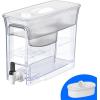 imageWaterdrop 35Cup Slim Water Filter Dispenser Large Capacity Water Filter Pitcher 200Gallon LongLife 5X Lifetime Reduces Chlorine PFOAPFOS and More BPA Free Black with 1 FilterWhite