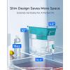 imageWaterdrop 35Cup Slim Water Filter Dispenser Large Capacity Water Filter Pitcher 200Gallon LongLife 5X Lifetime Reduces Chlorine PFOAPFOS and More BPA Free Black with 1 FilterTurquoise