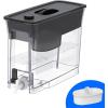imageWaterdrop 35Cup Slim Water Filter Dispenser Large Capacity Water Filter Pitcher 200Gallon LongLife 5X Lifetime Reduces Chlorine PFOAPFOS and More BPA Free Black with 1 FilterBlack