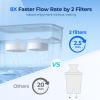 imageWaterdrop 40Cup Large Water Filter Dispenser with 1 Filter 200Gallon LongLife for Home and Office 5X Times Lifetime Reduces Chlorine PFOAPFOS and More BPA Free BlackWhitedouble