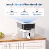 imageWaterdrop 40Cup Large Water Filter Dispenser with 1 Filter 200Gallon LongLife for Home and Office 5X Times Lifetime Reduces Chlorine PFOAPFOS and More BPA Free BlackBlackDouble