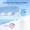 imageWaterdrop 40Cup Large Water Filter Dispenser with 1 Filter 200Gallon LongLife for Home and Office 5X Times Lifetime Reduces Chlorine PFOAPFOS and More BPA Free BlackBlackDouble