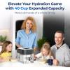 imageWaterdrop 40Cup Large Water Filter Dispenser with 1 Filter 200Gallon LongLife for Home and Office 5X Times Lifetime Reduces Chlorine PFOAPFOS and More BPA Free BlackBlackDouble