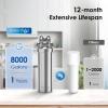 imageWaterdrop BS08 Under Sink Water Filter 1 Year Lifetime Stainless Steel Water Filter System Reduces Chlorine Lead Heavy Metals Bad Tasteampamp Odor 1 Filter ampamp 1 Brushed Nickel Faucet IncludedStainless Steelwith Faucet