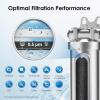 imageWaterdrop BS08 Under Sink Water Filter 1 Year Lifetime Stainless Steel Water Filter System Reduces Chlorine Lead Heavy Metals Bad Tasteampamp Odor 1 Filter ampamp 1 Brushed Nickel Faucet IncludedStainless Steelwith Faucet