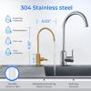 imageWaterdrop Filtered Water Faucet Drinking Water Faucet Reverse Osmosis Faucet RO Faucet Water Filter Faucet for Kitchen Sink Water Dispenser Faucet Stainless Steel LeadFreeGold