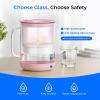 imageWaterdrop Glass Water Filter Pitcher with 1 Filter EcoFriendly with NSF 53ampamp42ampamp372 Certified Filter 7Cup Reduces PFOAPFOS Chlorine Cadmium Copper Mercury BPA Free Easy to Clean WhitePink