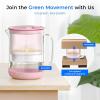 imageWaterdrop Glass Water Filter Pitcher with 1 Filter EcoFriendly with NSF 53ampamp42ampamp372 Certified Filter 7Cup Reduces PFOAPFOS Chlorine Cadmium Copper Mercury BPA Free Easy to Clean WhitePink