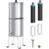 imageWaterdrop Gravityfed Water Filter System 225G StainlessSteel System with 4 Filters Metal Water Level Spigot and Stand NSFANSI 42ampamp372 Standard Reduces ChlorineKing Tank for Emergencies225G