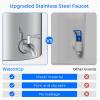 imageWaterdrop Gravityfed Water Filter System 225G StainlessSteel System with 4 Filters Metal Water Level Spigot and Stand NSFANSI 42ampamp372 Standard Reduces ChlorineKing Tank for Emergencies225G