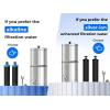 imageWaterdrop Gravityfed Water Filter System 225G StainlessSteel System with 4 Filters Metal Water Level Spigot and Stand NSFANSI 42ampamp372 Standard Reduces ChlorineKing Tank for Emergencies225G