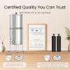imageWaterdrop Gravityfed Water Filter System 225G StainlessSteel System with 4 Filters Metal Water Level Spigot and Stand NSFANSI 42ampamp372 Standard Reduces ChlorineKing Tank for Emergencies15G