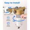 imageWaterdrop Mega Spin Down Sediment Filter Reusable Whole House Water Filter System for City Water Backwash Sediment Water Filter System 100 Micron5 Micron PP Filter 1quot MNPT  34quot FNPT BPA FreeMega PP Pleated Filter