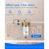 imageWaterdrop Mega Spin Down Sediment Filter Reusable Whole House Water Filter System for City Water Backwash Sediment Water Filter System 100 Micron5 Micron PP Filter 1quot MNPT  34quot FNPT BPA FreeMega PP Filter