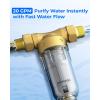 imageWaterdrop Spin Down Sediment Filter Backwash Whole House Water Filter System for Well Water 4050 Micron 1quot MNPT  34quot FNPT  34quot MNPT Traps Sand BPA Free WDRPFK50 Micron