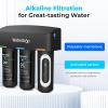 imageWaterdrop TSBALK 8 Layer Slightly Alkaline Under Sink Water Filter System Reduces PFAS PFOAPFOS Fluoride Chlorine Bad Taste ampamp Odor with Dedicated Faucet Under Sink Water Filtration SystemBlackAlkaline Water