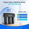imageWaterdrop TSBALK 8 Layer Slightly Alkaline Under Sink Water Filter System Reduces PFAS PFOAPFOS Fluoride Chlorine Bad Taste ampamp Odor with Dedicated Faucet Under Sink Water Filtration SystemBlackAlkaline Water