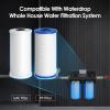 imageWaterdrop Whole House Water Filter Carbon Filter Reduce Iron ampamp Manganese Filter Cartridge Replacement for GE GXWH40L FXHTC Ispring Culligan RFCBBSA Whirlpool Any 10quot x 45quot System 5 MicronPP Sediment  Carbon Filter