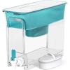 imageWaterdrop 35Cup Slim Water Filter Dispenser Large Capacity Water Filter Pitcher 200Gallon LongLife 5X Lifetime Reduces Chlorine PFOAPFOS and More BPA Free Black with 1 FilterTurquoise