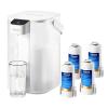 imageWaterdrop Alkaline Electric Water Filter Pitcher Rechargeable Water Dispenser Instant 200Gallon 15Cup Countertop System NSFANSI 42 Reduce PFOAPFOS Chlorine Lead Blue with 1 FilterWhite4 Filters