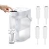 imageWaterdrop FreshTaste Instant Water Filter Pitcher Rechargeable Powerful Dispenser Reduce Chlorine Lead Copper Purify Soften Water 17Cup White Does not Lower TDSAdvanced White4 Filters