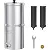 imageWaterdrop Gravityfed Water Filter System 225G StainlessSteel System with 4 Filters Metal Water Level Spigot and Stand NSFANSI 42ampamp372 Standard Reduces ChlorineKing Tank for Emergencies15G