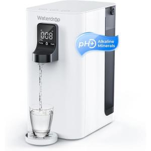 imageInstant Hot Waterdrop K19H Countertop Reverse Osmosis System Reverse Osmosis Water Filter Countertop 31 Pure to Drain 4 Temperature Options Water Dispenser No InstallationPure White  Alkaline