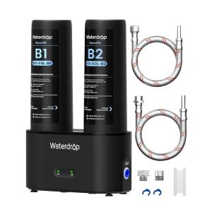 imageWaterdrop 10UA PRO Under Sink Water Filter No Drill Required Time Reminder Easy Installation Reduces Lead Chlorine Bad Taste ampamp Odor NSFANSI 42 Certified 11000 Gallons Does not Lower TDSPitch blackNo Extra Faucet  6Stage