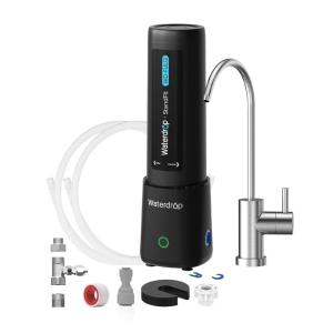imageWaterdrop 10UA PRO Under Sink Water Filter No Drill Required Time Reminder Easy Installation Reduces Lead Chlorine Bad Taste ampamp Odor NSFANSI 42 Certified 11000 Gallons Does not Lower TDSBlackwith Faucet