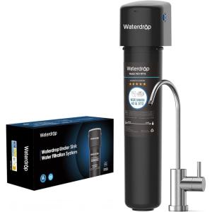 imageWaterdrop 15UB Under Sink Water Filter Under Sink Water Filtration System for 2 Years NSFANSI 42 Certified Reduces PFAS PFOAPFOS Lead Under Sink Water Filter with Faucet 19K Gallons