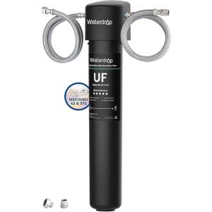 imageWaterdrop 17UBUF 001 m Ultra Filtration Under Sink Water Filter System for Batria Reduction Reduces Lead Chlorine Bad Taste ampamp Odor 24K Gallons with Dedicated Brushed Nickel Faucet USA TechBlackPremium