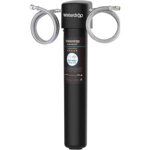 imageWaterdrop 17UBUF 001 m Ultra Filtration Under Sink Water Filter System for Batria Reduction Reduces Lead Chlorine Bad Taste ampamp Odor 24K Gallons with Dedicated Brushed Nickel Faucet USA TechBlackBasic