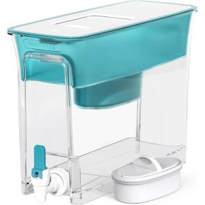 imageWaterdrop 35Cup Slim Water Filter Dispenser Large Capacity Water Filter Pitcher 200Gallon LongLife 5X Lifetime Reduces Chlorine PFOAPFOS and More BPA Free Black with 1 FilterTurquoise