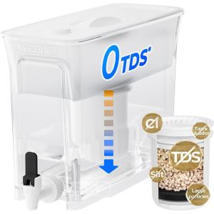 imageWaterdrop 35Cup Slim Water Filter Dispenser Large Capacity Water Filter Pitcher 200Gallon LongLife 5X Lifetime Reduces Chlorine PFOAPFOS and More BPA Free Black with 1 FilterWhite