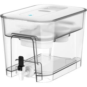 imageWaterdrop 40Cup Large Water Filter Dispenser with 1 Filter 200Gallon LongLife for Home and Office 5X Times Lifetime Reduces Chlorine PFOAPFOS and More BPA Free BlackWhitedouble