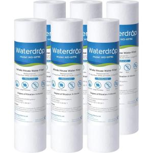 imageWaterdrop 5 Micron 10quot x 25quot Whole House Water Filter Replacement Cartridge Sediment Water Filter Replacement for Any 10 inch RO Unit AquaPure AP110 Culligan P5 WHKFGD05 6 Pack6
