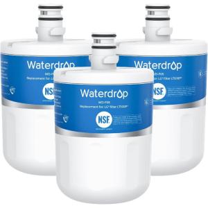 imageWaterdrop 5231JA2002A Refrigerator Water Filter Replacement for LGLT500P GEN11042FR08 ADQ72910911 ADQ72910901 Kenmore 9890 469890 LFX25974ST LMX25964ST 3 Pack Package May Vary3 Count Pack of 1