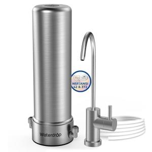 imageWaterdrop AS13 Under Sink Water Filter System Reduces Lead Chlorine Bad Taste ampamp Odor PFAS NSFANSI 42 Certified No Drilling Required 6 Stage Stainless Steel Under Sink Water Filtration SystemStainless SteelConnect to Faucet with Additional FaucetNo Drilling Required