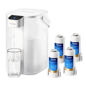 imageWaterdrop Alkaline Electric Water Filter Pitcher Rechargeable Water Dispenser Instant 200Gallon 15Cup Countertop System NSFANSI 42 Reduce PFOAPFOS Chlorine Lead Blue with 1 FilterWhite4 Filters