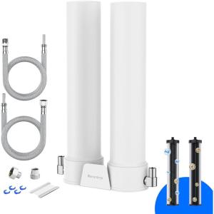 imageWaterdrop DST Under Sink Water Filter System Under Sink Water Filtration System NSF Certified Elements Reduce Chlorine Bad Taste ampamp Odor Silver Ions Enhanced Filtration Stainless Steel White