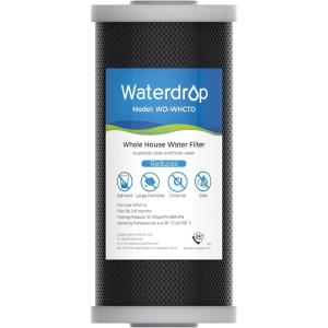imageWaterdrop FXHTC Whole House Carbon Water Filter Replacement for GE FXHTC GXWH40L GXWH35F Culligan RFCBBSA American Plumber W10PR W10BC WRC25HD 10quot x 45quot Cartridge 5 Micron Pack of 31