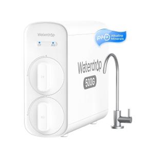 imageWaterdrop G5P500A Alkaline Mineral pH Reverse Osmosis Water Filter NSFANSI 372 Certified 8 Stage Reverse Osmosis System 500G RO Water Filtration System 21 Pure to Drain Reduces TDS BPA FreeAlkaline white
