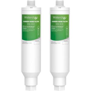 imageWaterdrop Garden Hose Water Filter Reduces Chlorine Odor Improve Plants Health Ideal for Gardening Farming and Pets Pack of 2