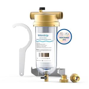 imageWaterdrop Mega Spin Down Sediment Filter Reusable Whole House Water Filter System for City Water Backwash Sediment Water Filter System 100 Micron5 Micron PP Filter 1quot MNPT  34quot FNPT BPA FreeMega PP Filter