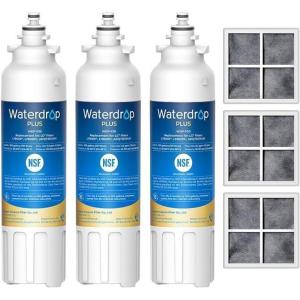 imageWaterdrop Plus ADQ73613401 NSF 401ampamp53ampamp42 Certified Refrigerator Water Filter and Air Filter Reduce LeadampampPFAS Replacement for LG LT800P ADQ73613402 Kenmore 9490 LT120F 3 Combo Package May Vary