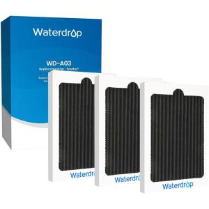 imageWaterdrop Replacement filter for Frigidaire ampamp Electrolux EAFCBF Paultra Refrigerator Air Filter Pure Air Ultra SCPUREAIR2PK 242047801 242061001 242047804 Carbon Activated Filter 3 Pack3 Count Pack of 1