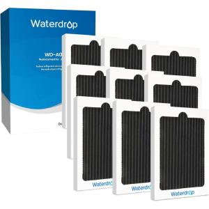 imageWaterdrop Replacement filter for Frigidaire ampamp Electrolux EAFCBF Paultra Refrigerator Air Filter Pure Air Ultra SCPUREAIR2PK 242047801 242061001 242047804 Carbon Activated Filter 3 Pack9 Count Pack of 1
