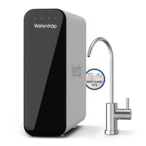imageWaterdrop TSU 001 Micron Ultra Filtration Under Sink Water Filter System 3Stage Tankless Under Sink Water Filtration System with Faucet Smart Panel Not Lower TDS Drilling RequiredBrushed Nickel